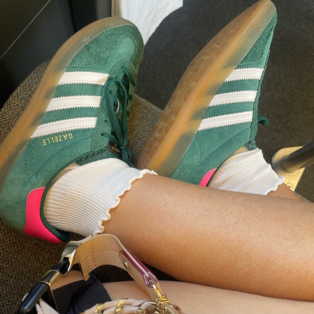 Adidas Green and Pink Sneakers with Classic Design